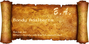 Bondy Adalberta névjegykártya
